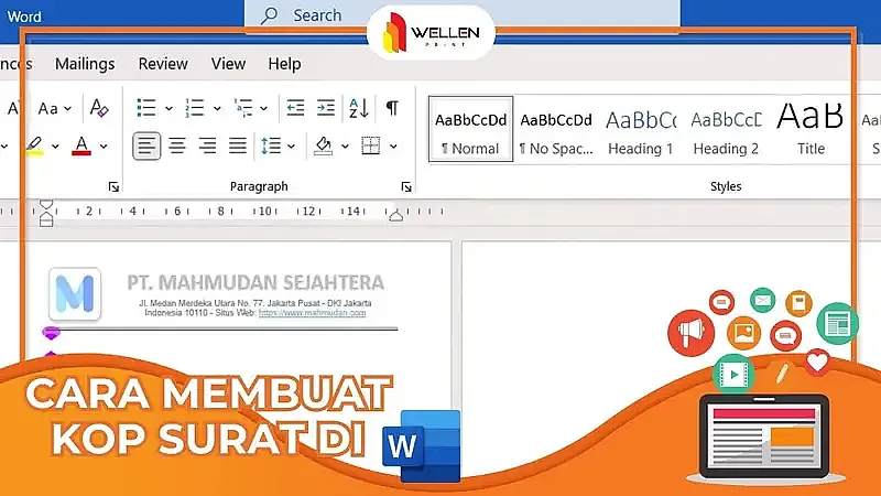 cara membuat kop surat di word