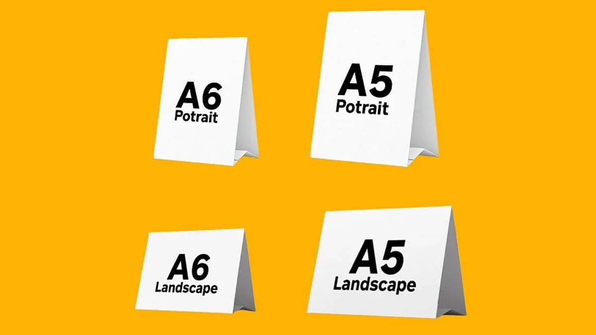 ukuran tent card