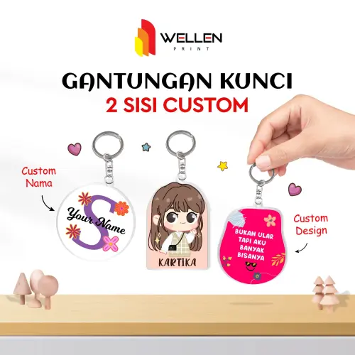 Cetak Gantungan Kunci 2 Sisi