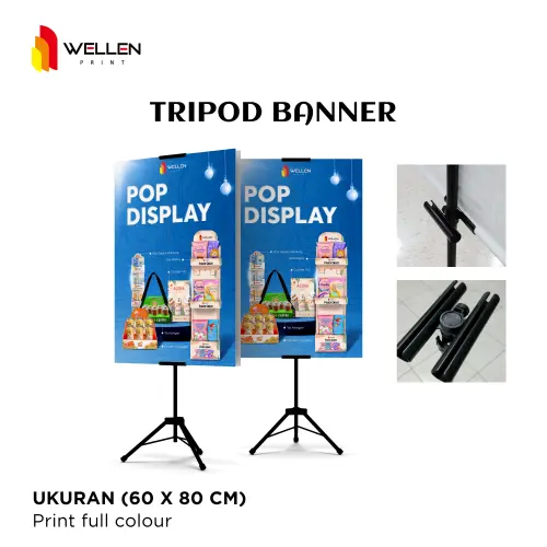 Cetak Tripod Banner White Paper Board (WPB)