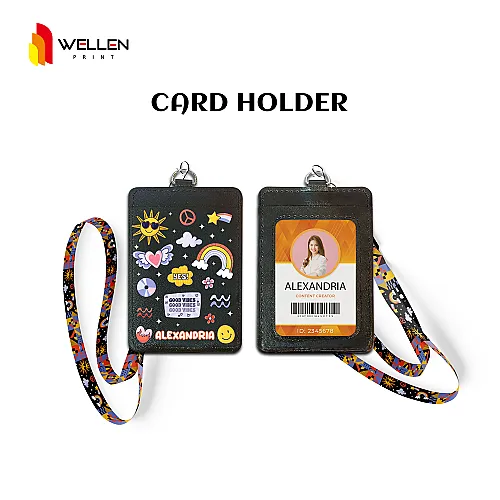 Cetak Card Holder Bahan Kulit Sintetis